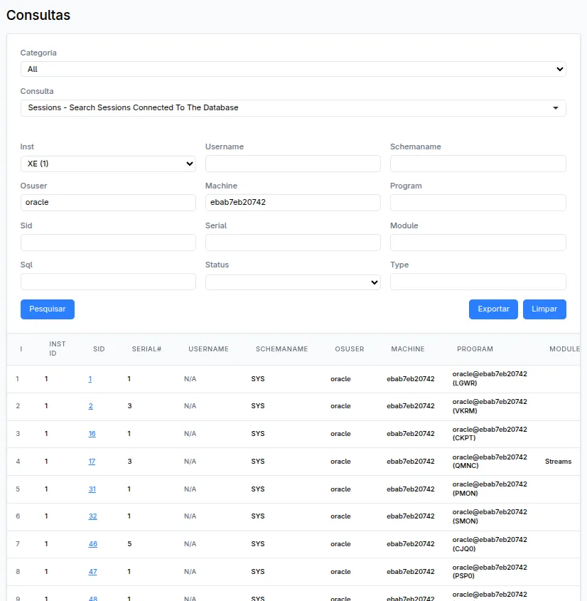 Screenshot da interface de relatórios inteligentes do DBizzie